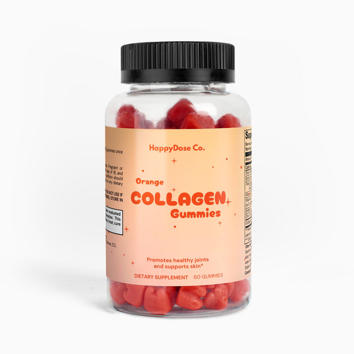 Orange Collagen Gummies for Skin, Hair & Nails Support