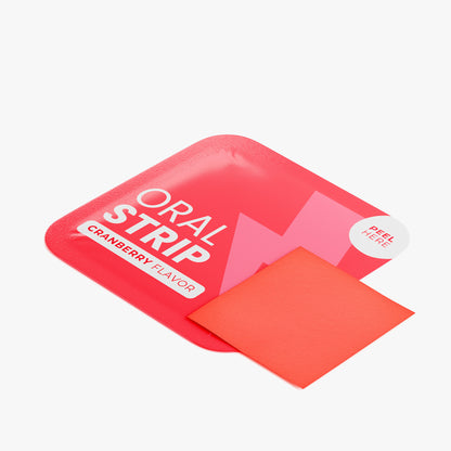 Energy Oral Strips with Green Tea Caffeine and L-Theanine for Sustained Physical and Menetal Alertness-Cranberry Flavor-30 Strips