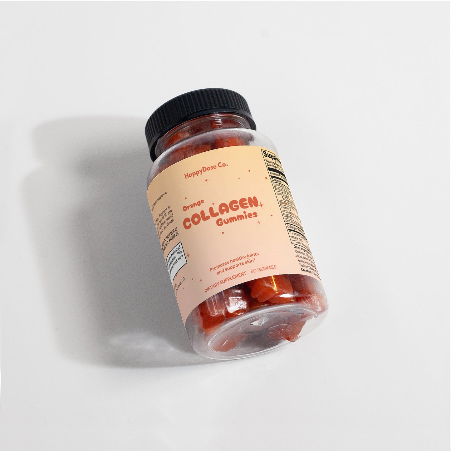 Orange Collagen Gummies for Skin, Hair & Nails Support