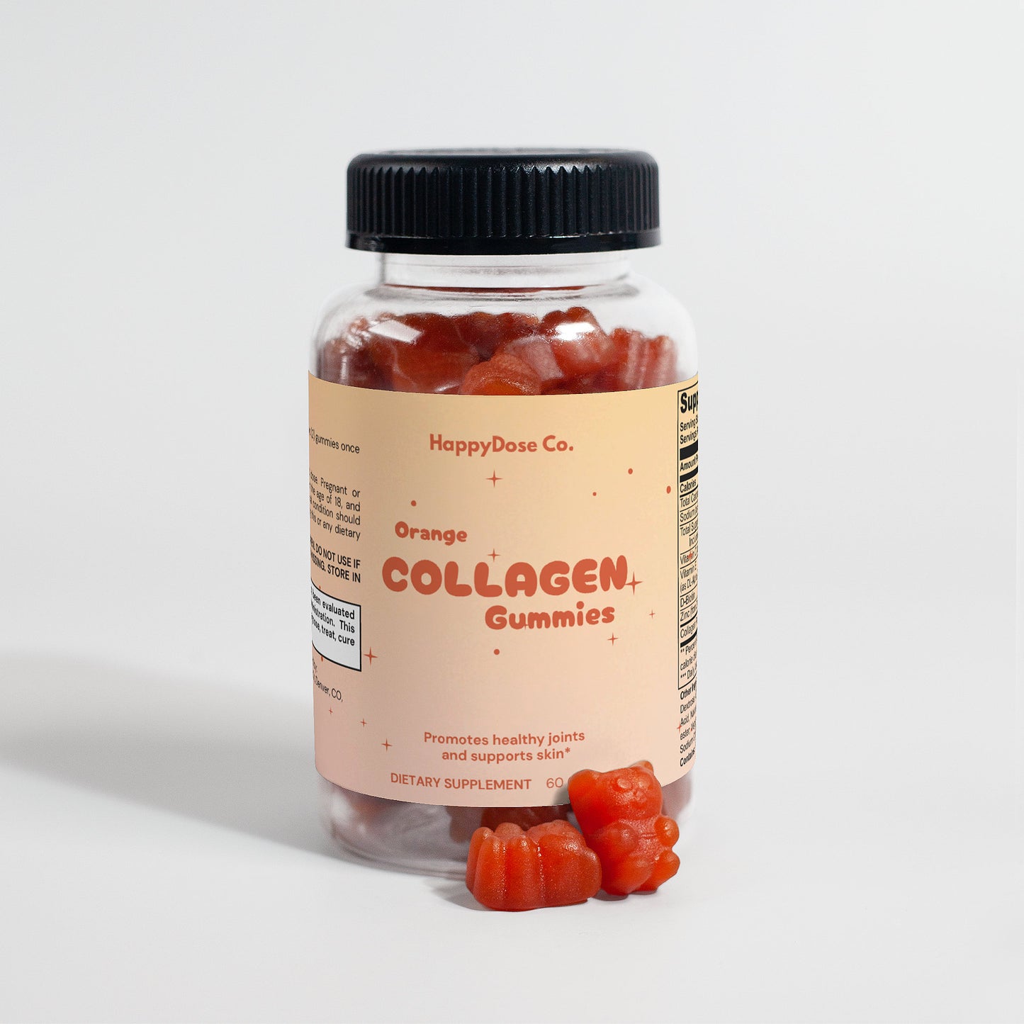 Orange Collagen Gummies for Skin, Hair & Nails Support