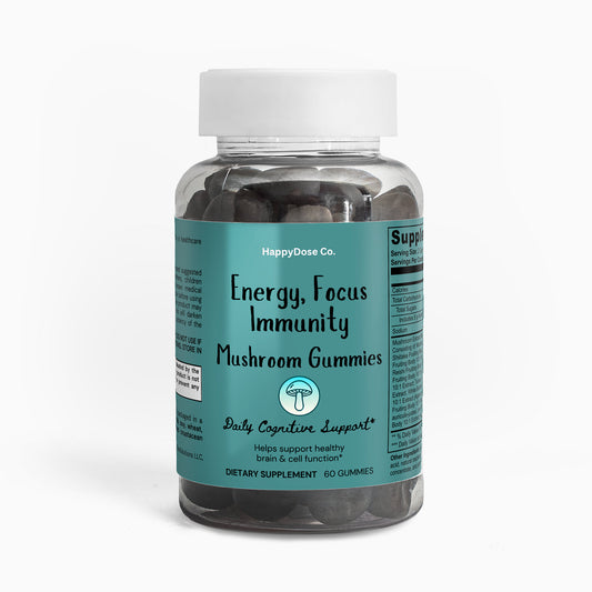 Mushroom Raspberry Gummies - Energy, Focus & Immunity