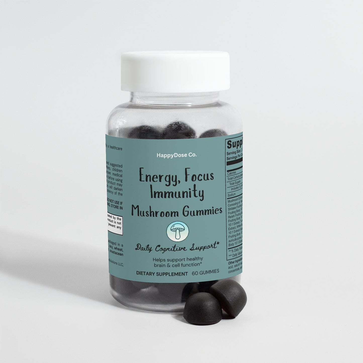 Mushroom Raspberry Gummies - Energy, Focus & Immunity
