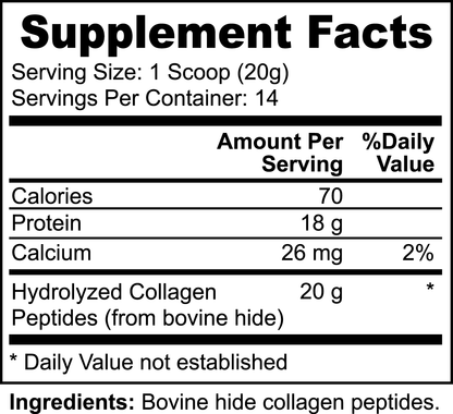 Premium Bovine Grass-Fed Hydrolyzed Collagen Peptides