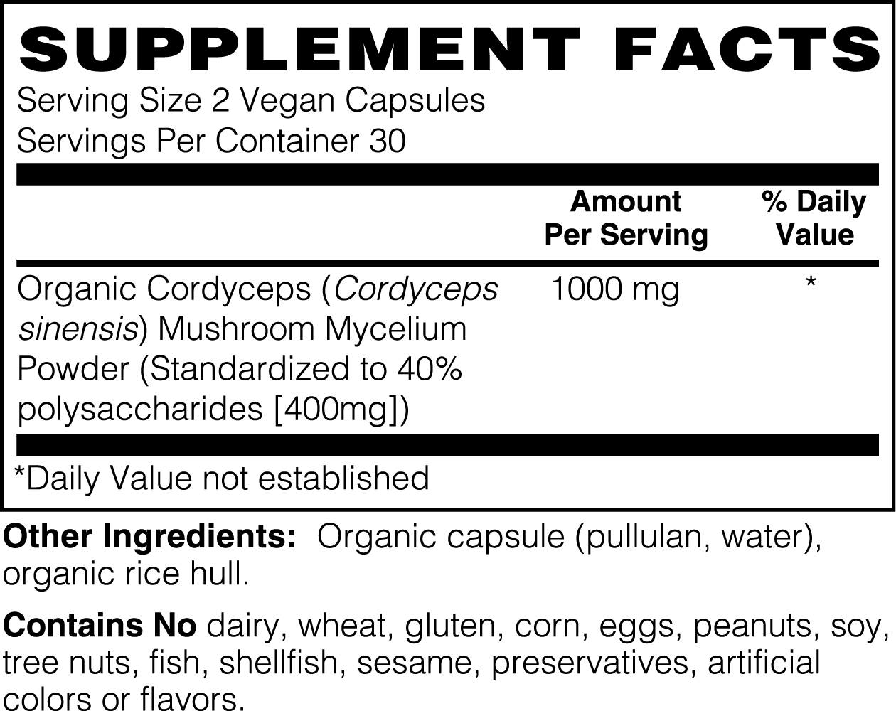 Cordyceps - Lean Muscle Growth, Stamina, Energy and Immunity