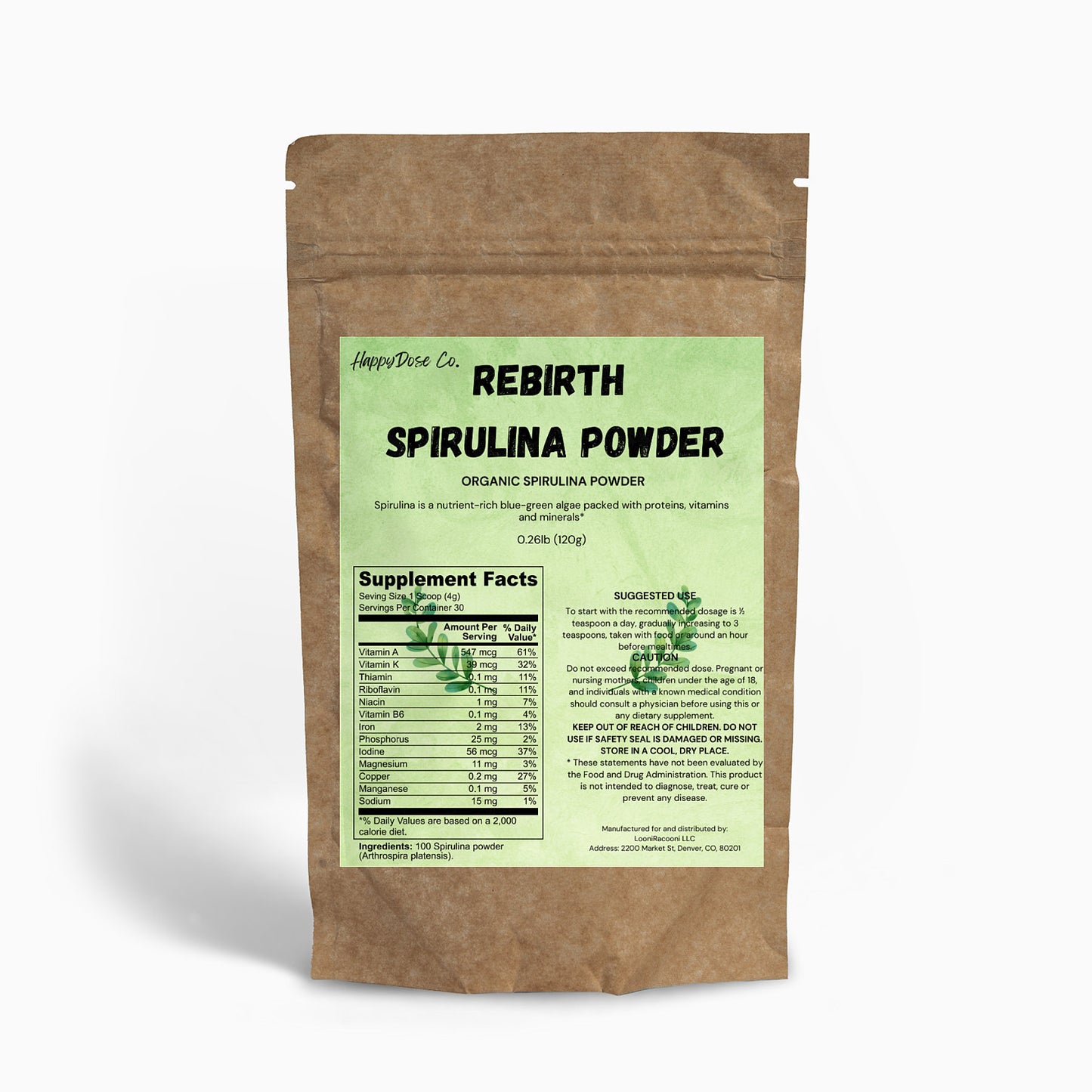 Rebirth - Organic Spirulina Powder