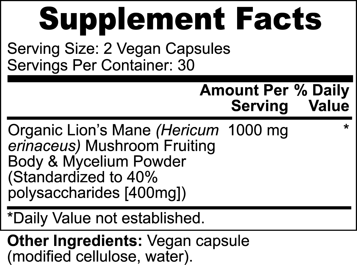 Lion's Mane - Focus, Memory and Cognitive Support